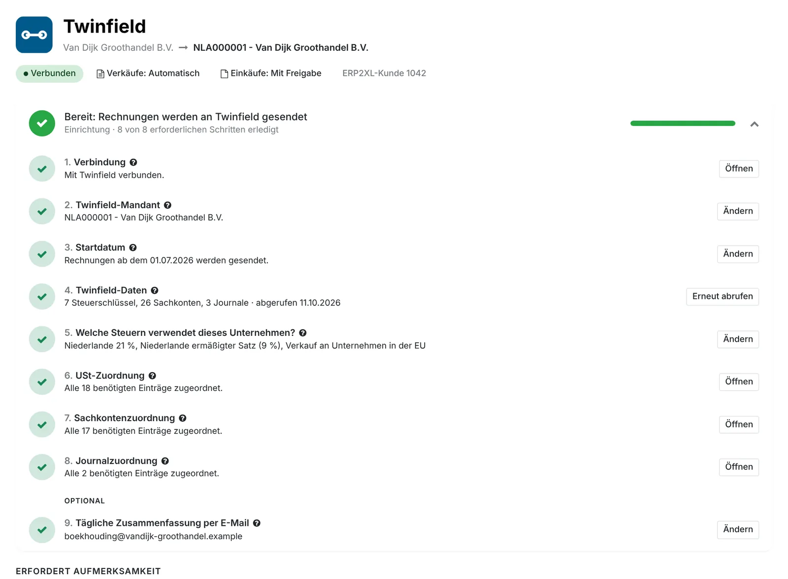 Die Übersicht: welche Schritte noch fehlen und was Aufmerksamkeit braucht.